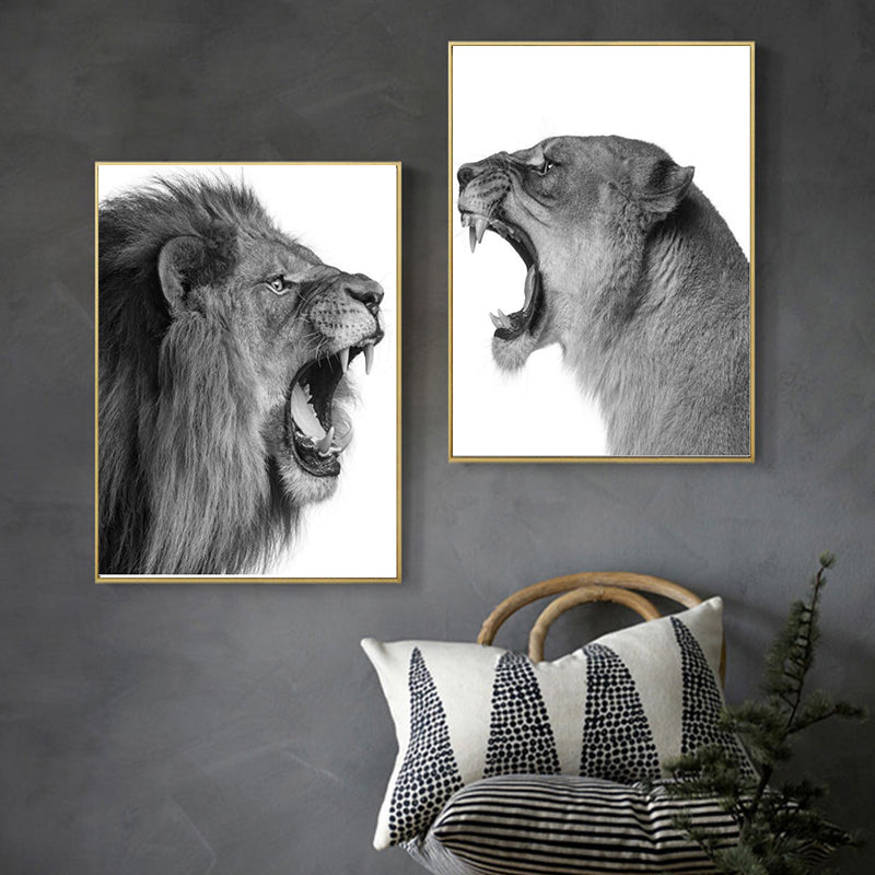 Black And White Simple Animal Canvas Painting Home Decoration