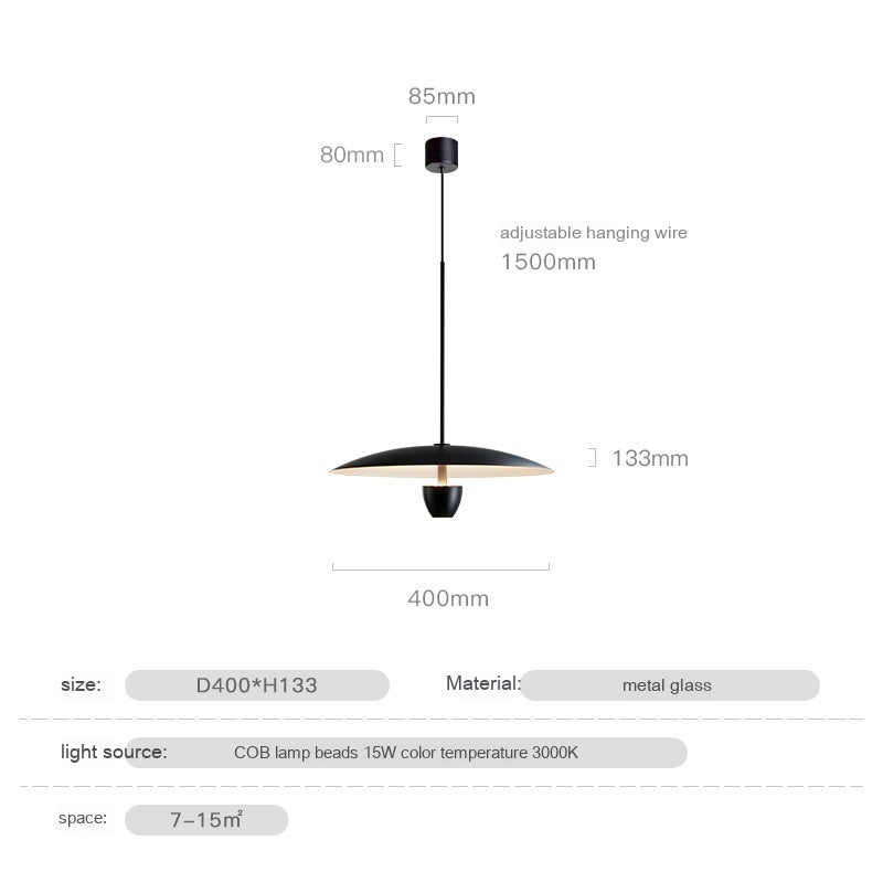 Candelabro de comedor minimalista moderno candelabro de noche de dormitorio minimalista nórdico negro