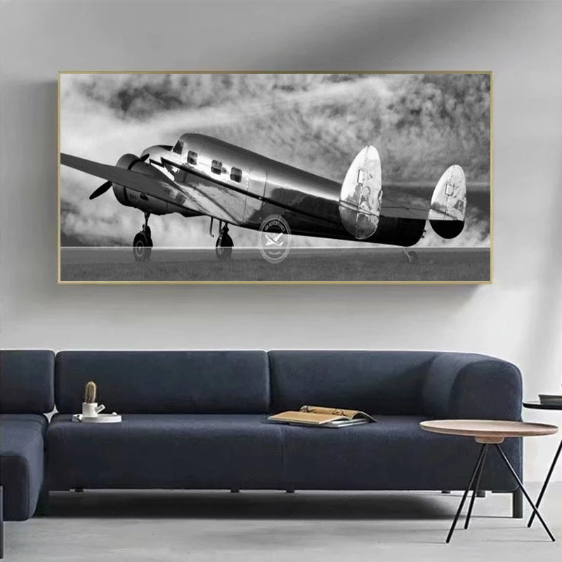 Affiche imprimée d'avion Vintage, peinture sur toile