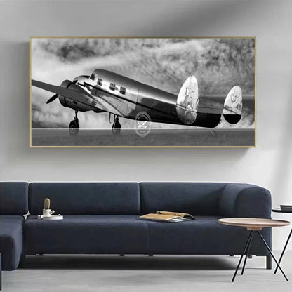 Vintage Airplane Print Poster Canvas Painting