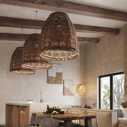 Retro Idyllic Zen Rattan-weaved Ceiling Lamp