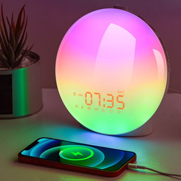 Simulated Sunrise And Sunset Natural Wake-up Light LED Electronic Alarm Clock Light Home Decor