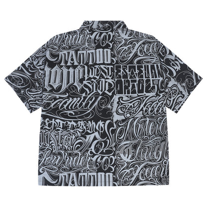 Men's Summer Fashion Loose Letters Full Printed Short Sleeve