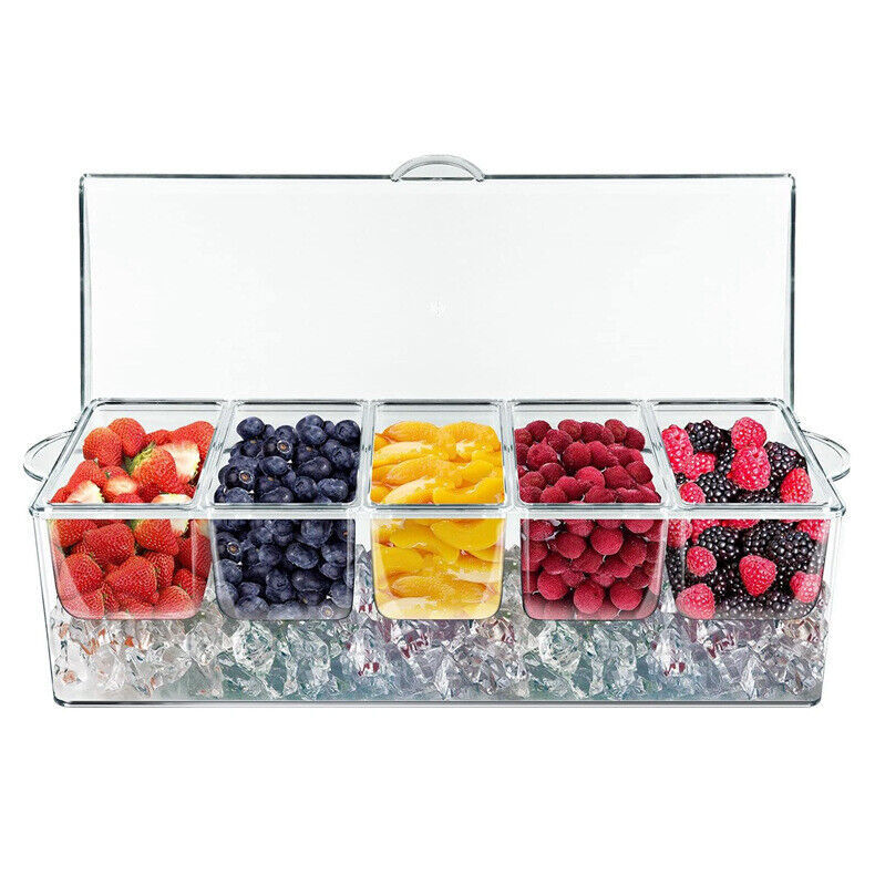 On Ice Bar Fruit Garnish Spice Box Condiment Dispenser Seasoning Storage Kitchen