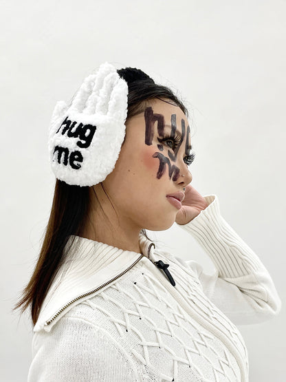 Palm Earmuffs Lambswool Letters Warm-keeping Earmuffs