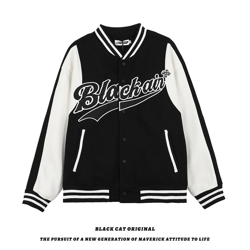 Women's Thickened High Street Contrast Embroidered Baseball Uniform