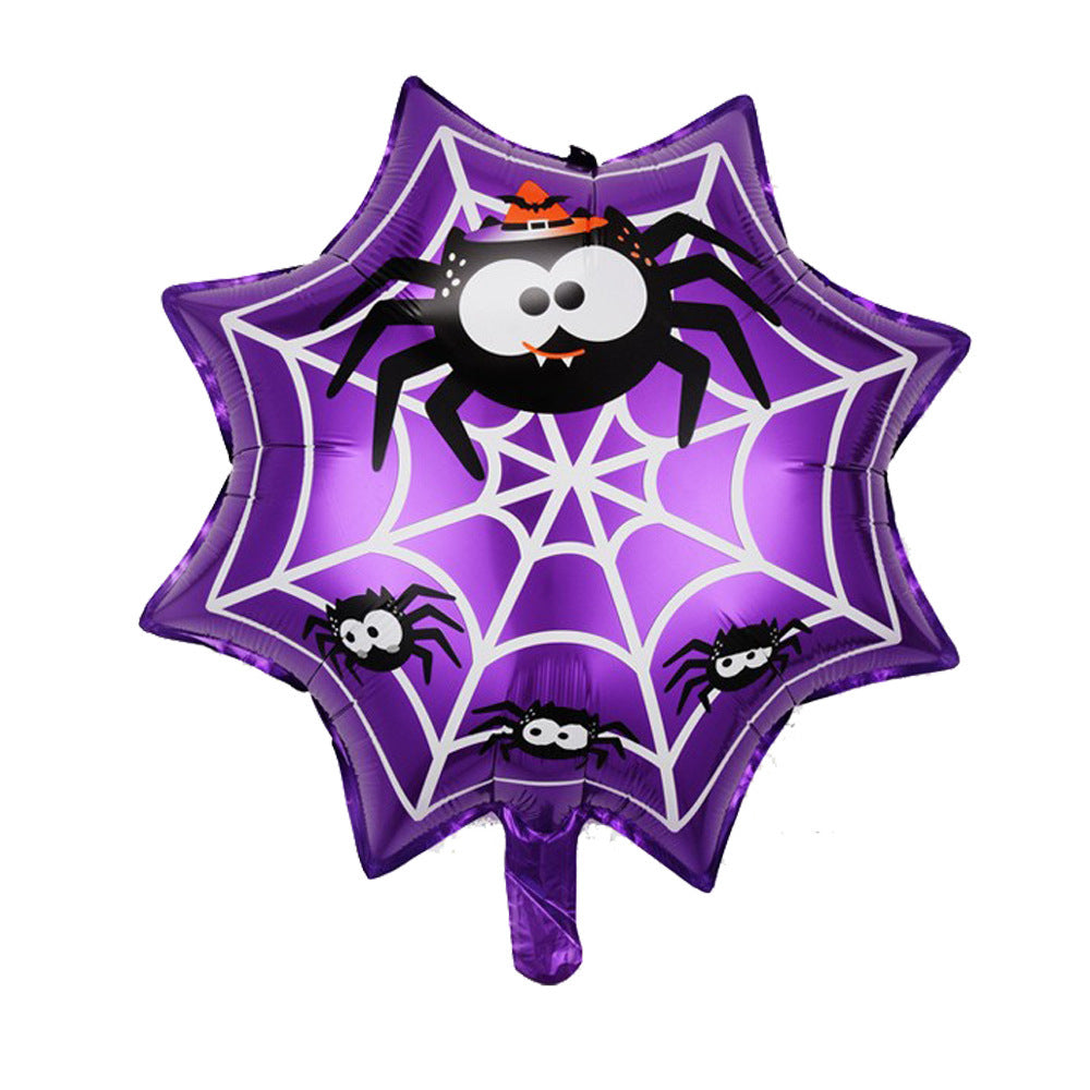 Nueva combinación de globos decorativos para fiestas de Halloween con forma de araña y película de aluminio