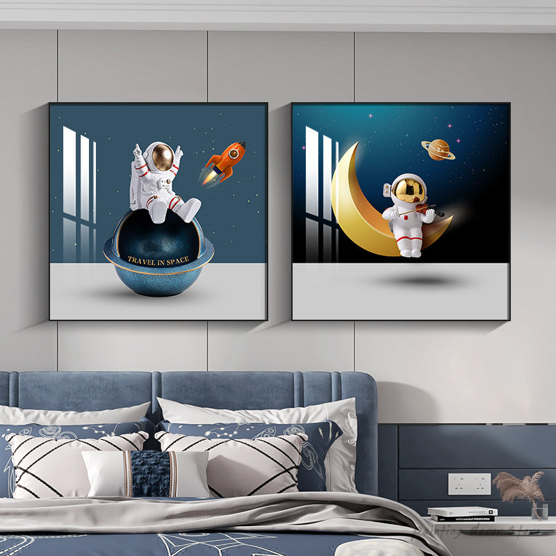 Space Travel Astronaut Canvas Painting Poster