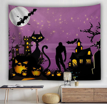 Tapisserie d'Halloween violette