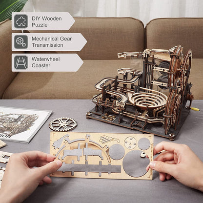 Robotime ROKR marbre nuit ville 3D jeux de Puzzle en bois assemblage roue à eau modèle jouets pour enfants enfants cadeau d'anniversaire