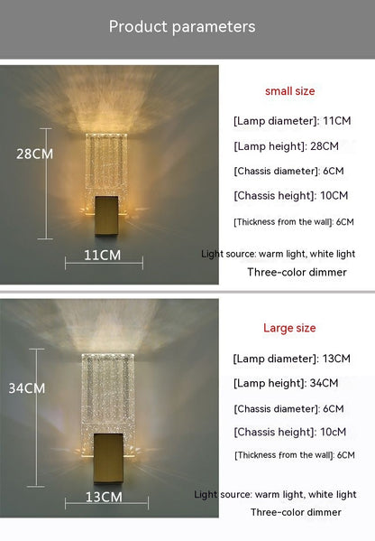 Lámpara de pared de cristal de lujo, moderna, sencilla y ligera.