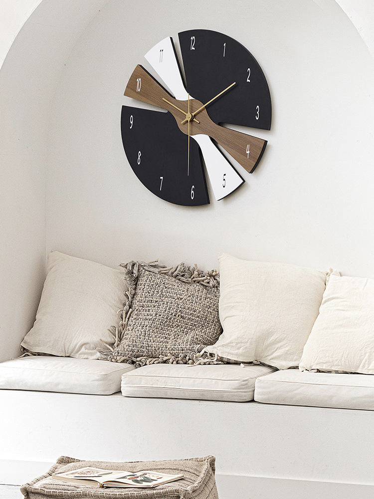 No Punching Nordic Light Luxury Wall Clock Living Room Household Wall Decoration