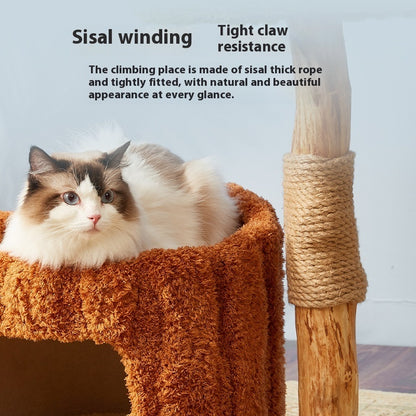 Solid Wood Cat Climbing Tree Nest Integrated Without Covering An Area