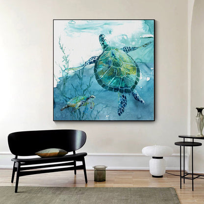 Peinture sur toile de tortue, affiche d'art mural