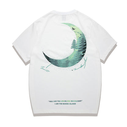 Moon Series Short Sleeve T-shirt Men