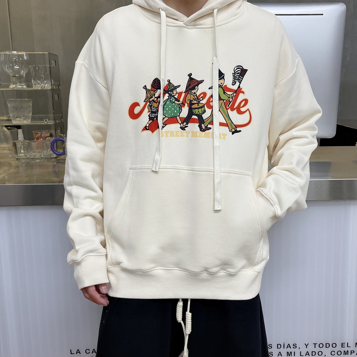 Printed Hooded Fleece Cotton Sweater