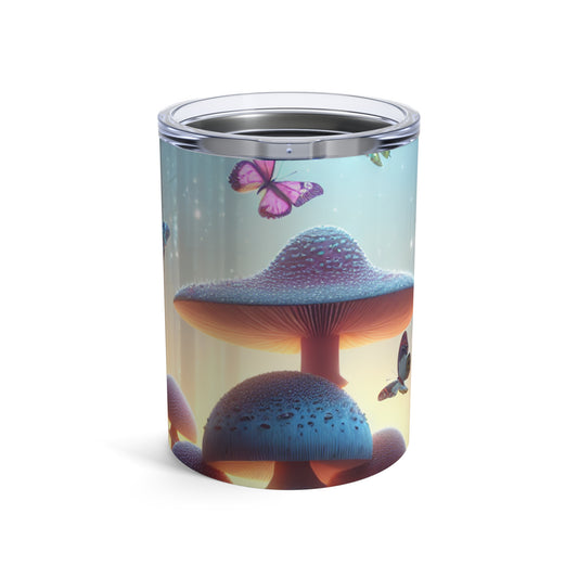 "Twilight Forest: Fluttering Butterflies and Towering Mushrooms" - The Alien Tumbler 10oz