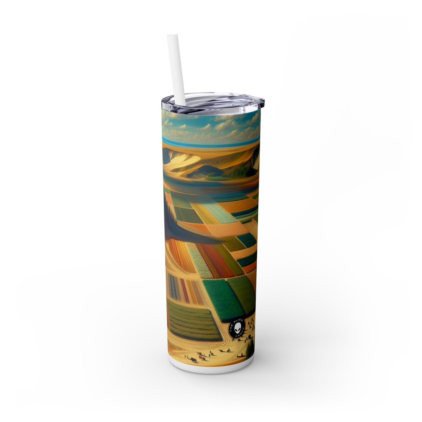 "Forest Mandala: Nature's Harmony" - The Alien Maars® Skinny Tumbler with Straw 20oz Land Art