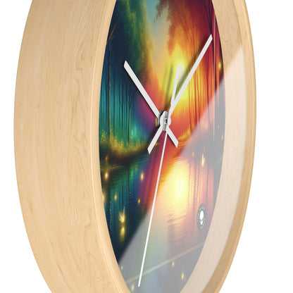 "Dusk Enchantment: A Magical Forest Scene" - The Alien Wall Clock