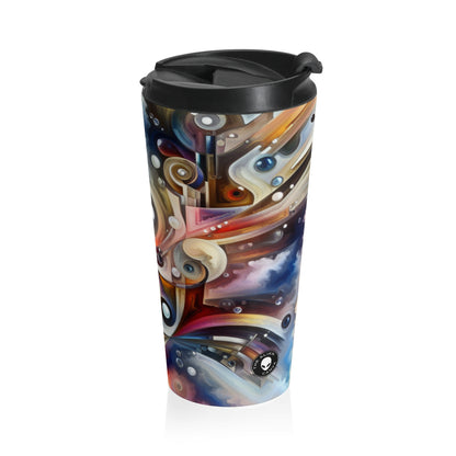 "Nature's Mechanical Symphony" - The Alien Stainless Steel Travel Mug Abstract Surrealism