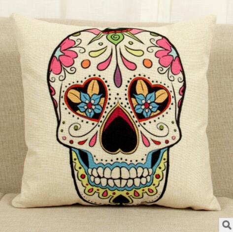 New fabric cushions, skull pattern