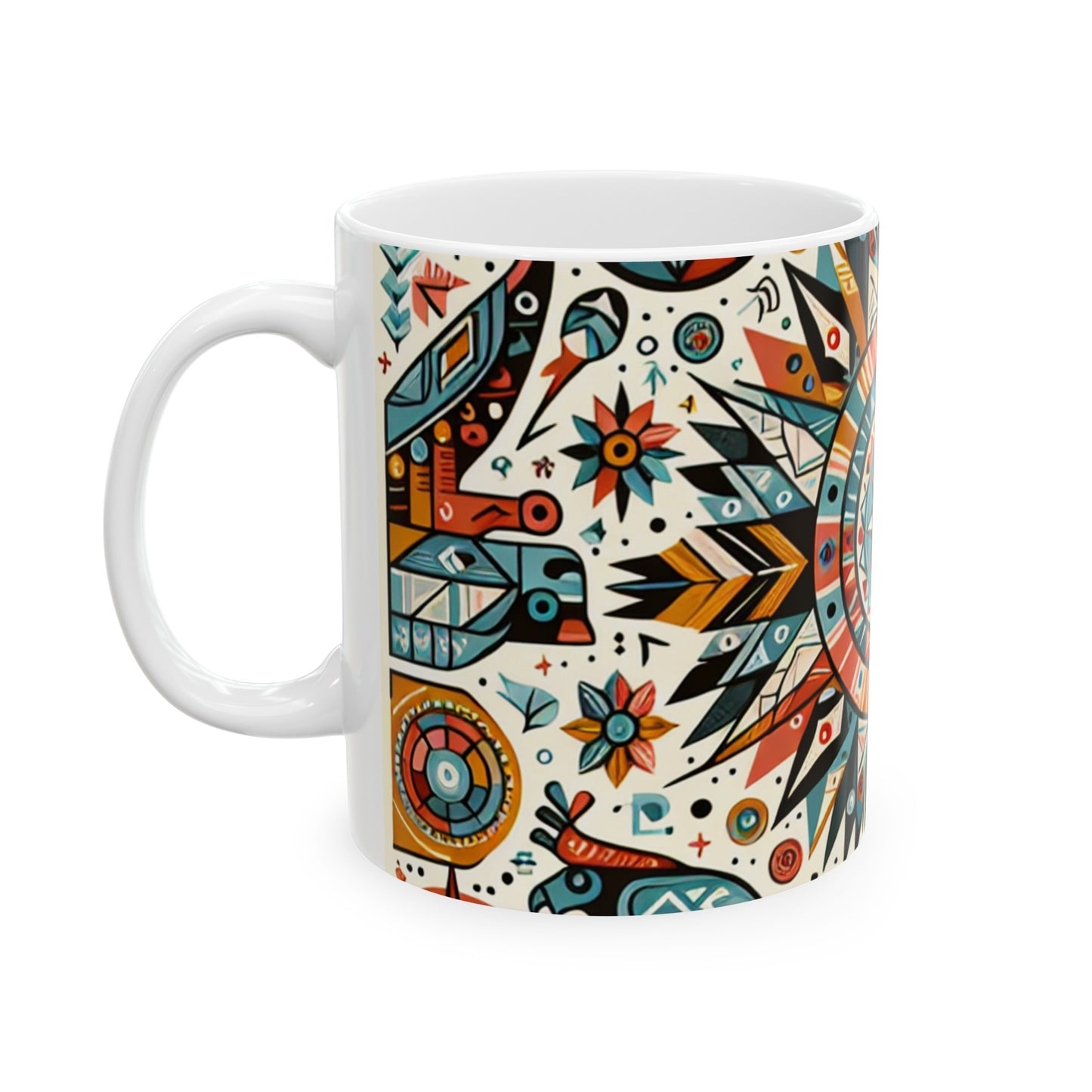 "Nature's Wisdom: An Indigenous Tribute" - The Alien Ceramic Mug 11oz Indigenous Art