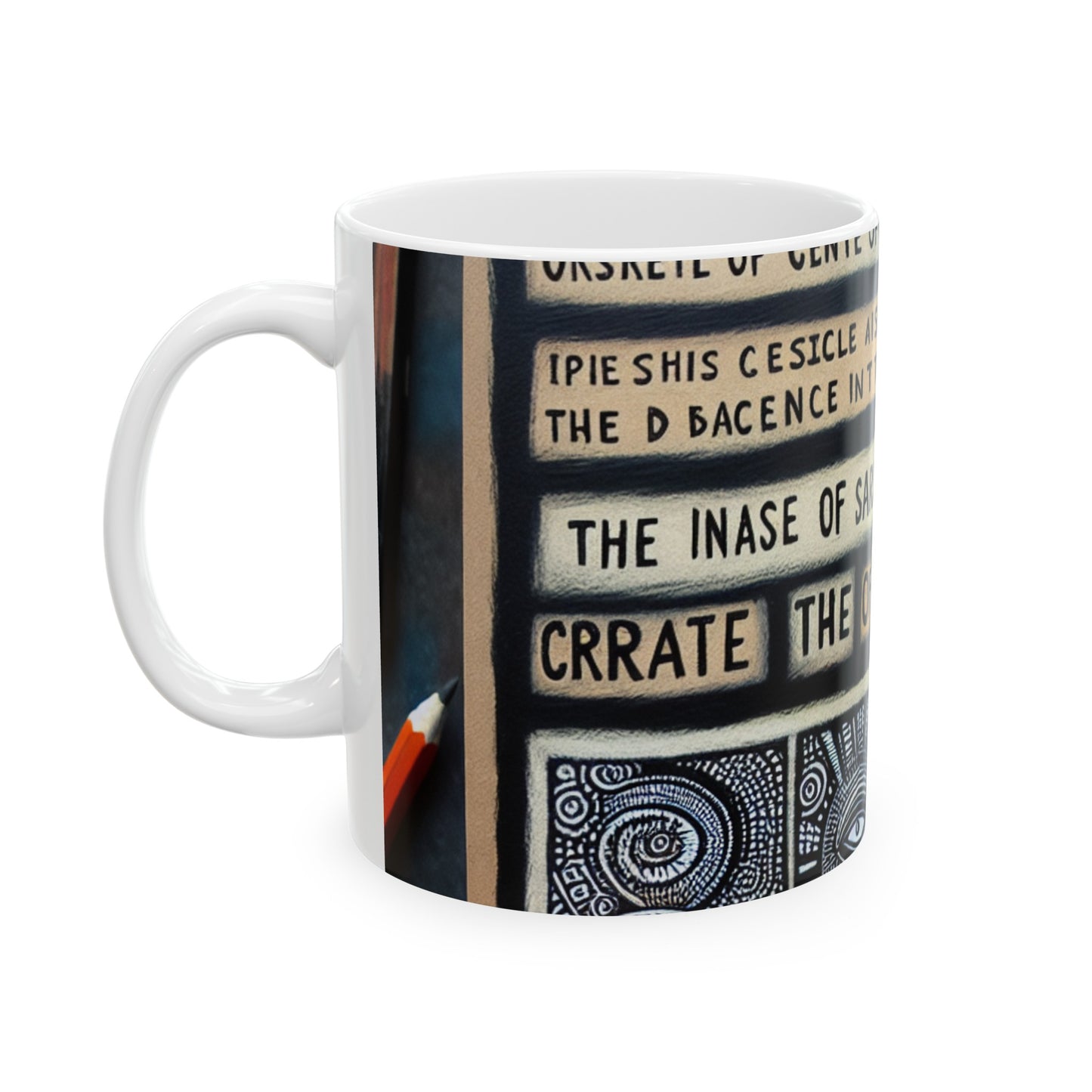 "Intersecting Realities: An Outsider Art Interpretation" - The Alien Ceramic Mug 11oz Outsider Art