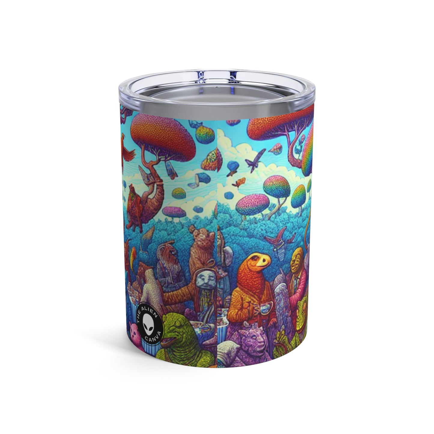 "Animal Tea Party in a Rainbow Wonderland" - The Alien Tumbler 10oz