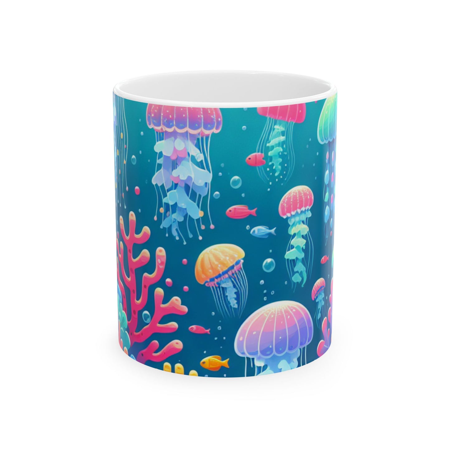 "Encantadora sinfonía submarina" - Taza de cerámica alienígena de 11 oz