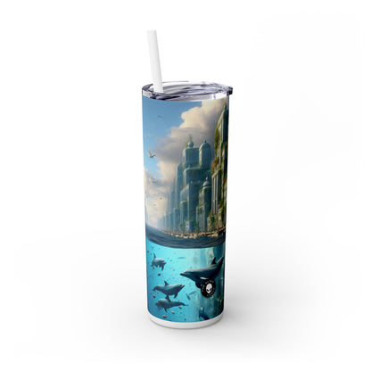 "City of Atlantis: Imagination Unleashed" - The Alien Maars® Skinny Tumbler with Straw 20oz