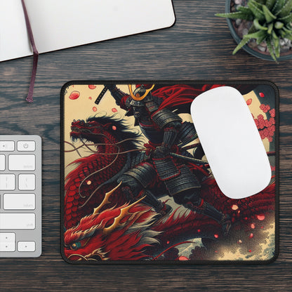 "Storming into Battle: A Samurai's Tale" - The Alien Gaming Mouse Pad Ukiyo-e (Japanese Woodblock Printing) Style