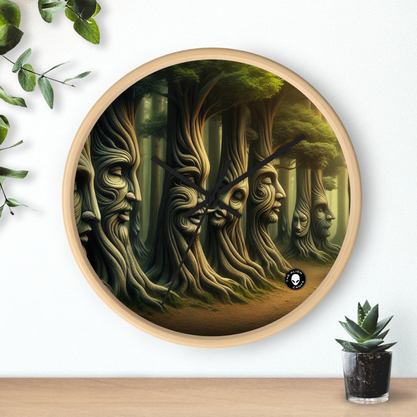 "Whispering Trees: Secrets of the Mystic Forest" - The Alien Wall Clock