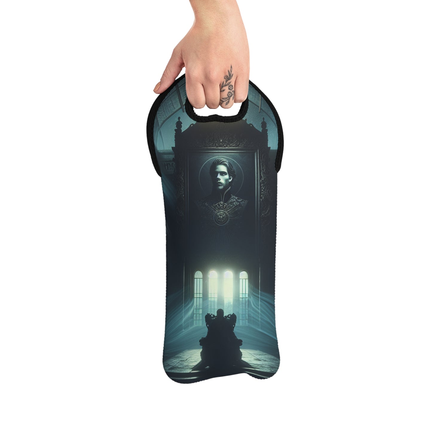 "Moonlight Shadow: A Gothic Portrait" - The Alien Wine Tote Bag Gothic Art Style