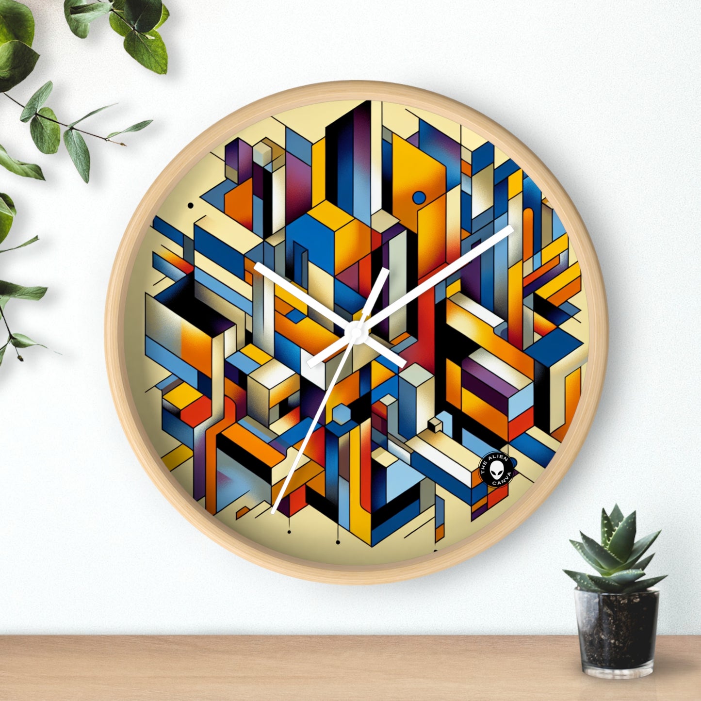 "Metropolis Pulse" - L'Horloge Murale Alien Cubo-Futurisme