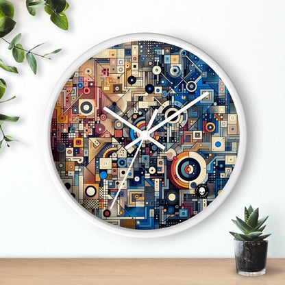 "Corazones conectados: el amor en la era digital" - Arte conceptual del reloj de pared alienígena