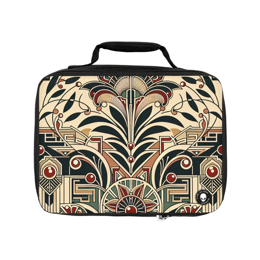 "Golden Glamour: A Dynamic Art Deco Cityscape at Sunset"- The Alien Lunch Bag Art Deco