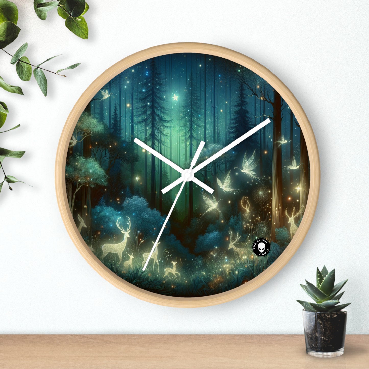 "Enchanted Night in the Whispering Woods" - The Alien Wall Clock