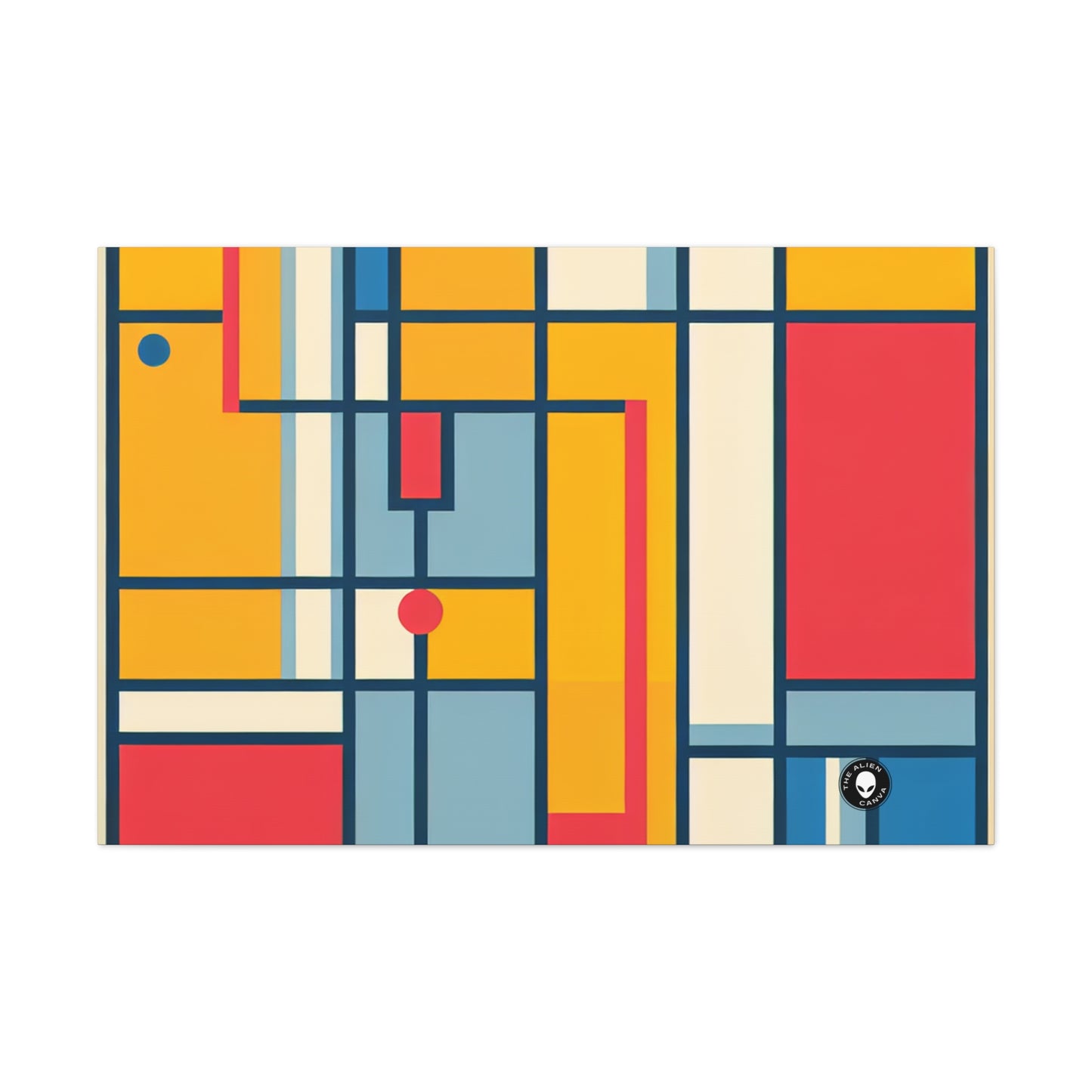 "De Stijl Grid: una composición de color minimalista" - The Alien Canva De Stijl