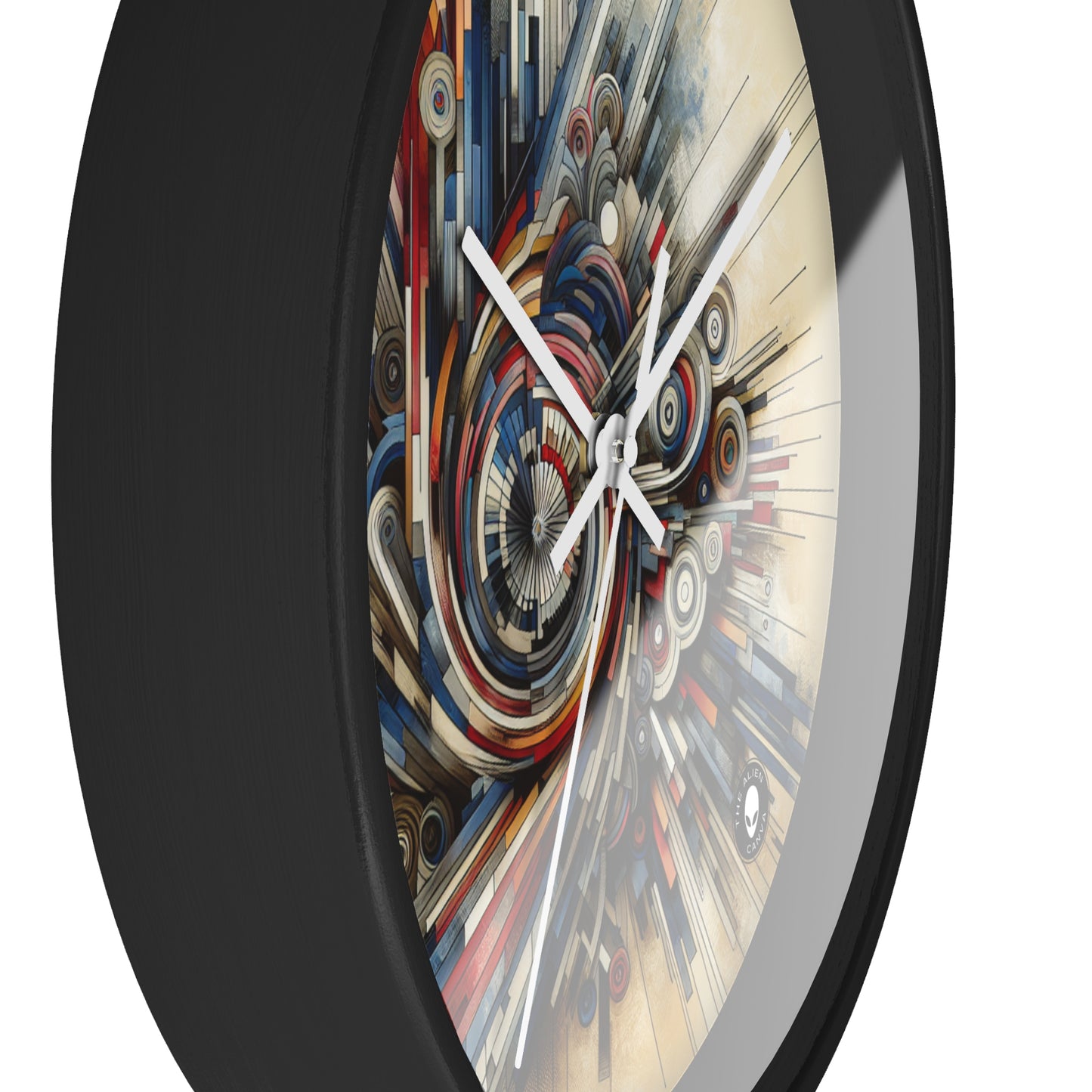 "Fragmented Realms: A Surreal Exploration in Color and Form" - The Alien Wall Clock Avant-garde Art