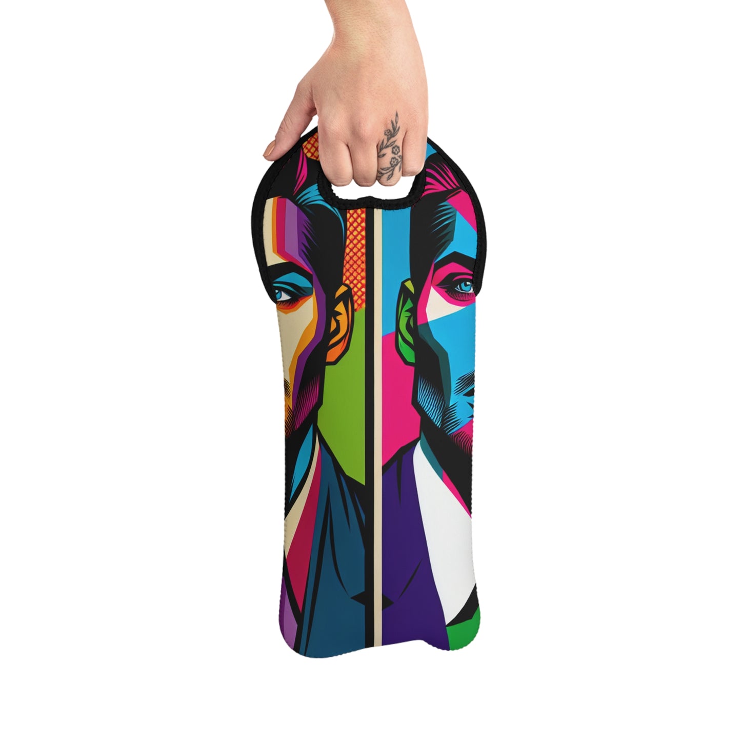 "Celebrity Pop Art Portrait" - The Alien Wine Tote Bag Pop Art Style