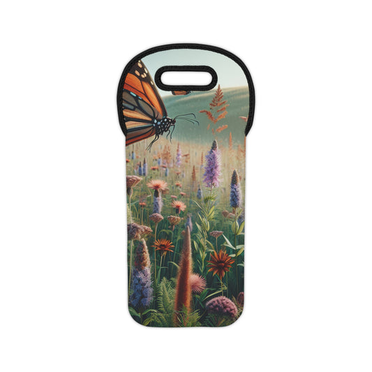 "A Monarch in Wildflower Meadow" - The Alien Wine Tote Bag Realism Style