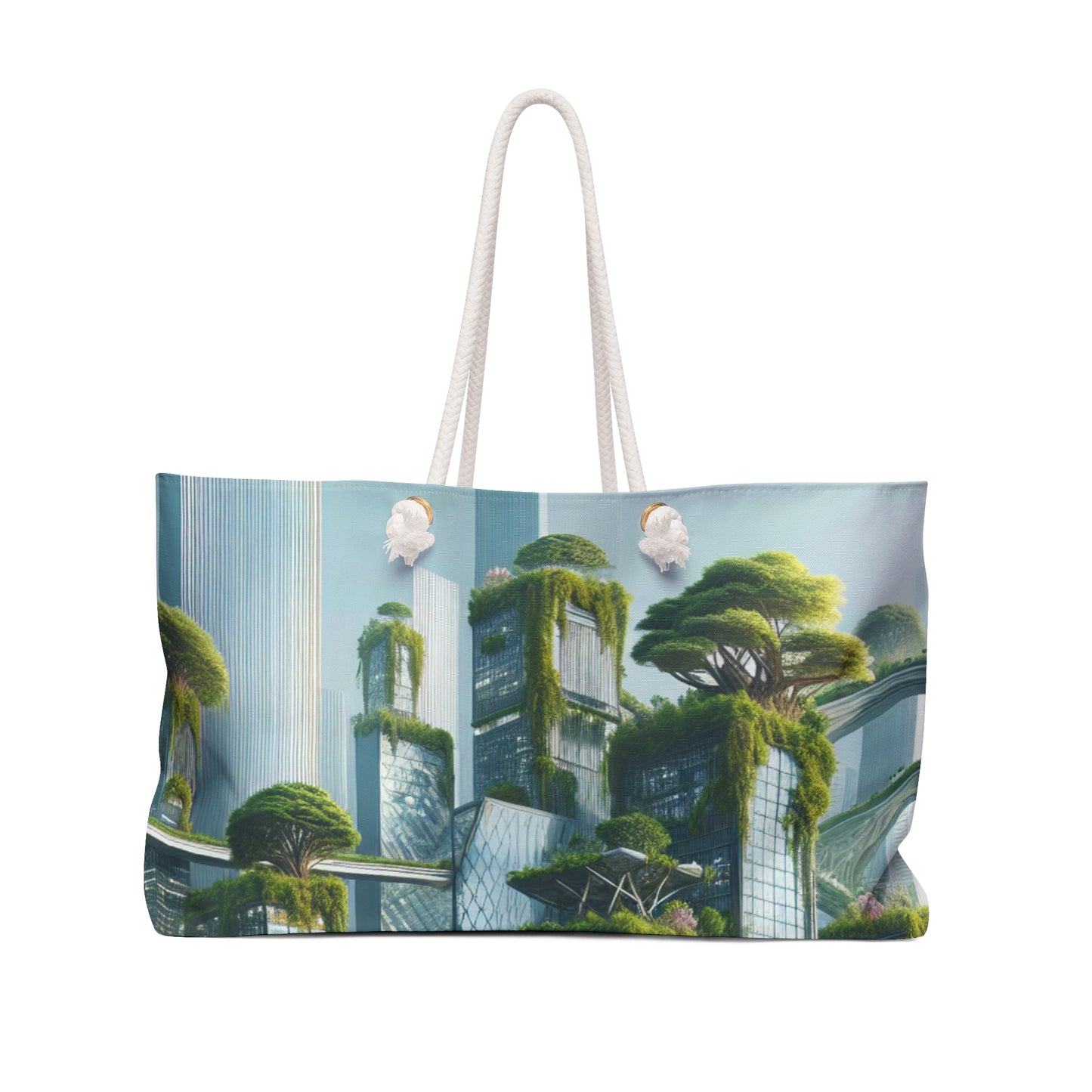 "La fusión de la naturaleza: un paisaje urbano futurista" - The Alien Weekender Bag