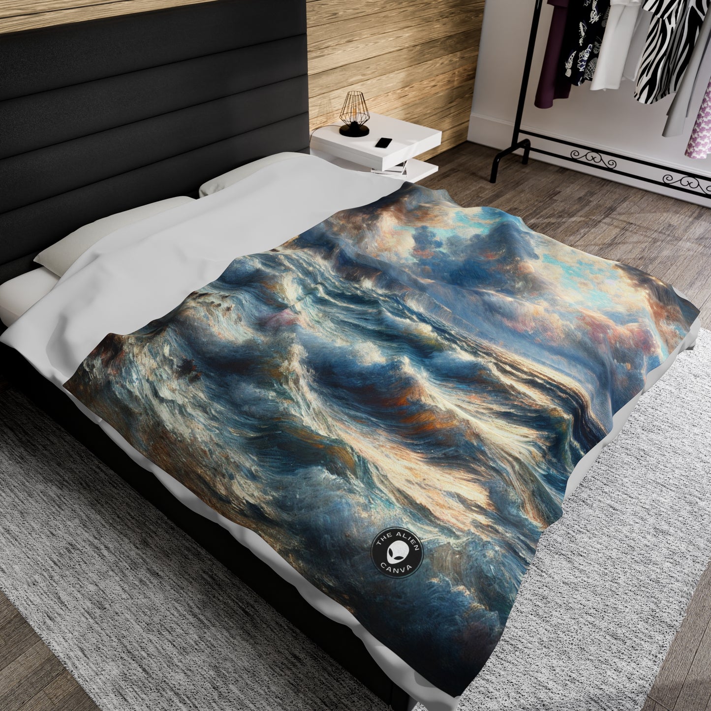 "Storm-Tossed Seas" - The Alien Velveteen Plush Blanket Impressionism