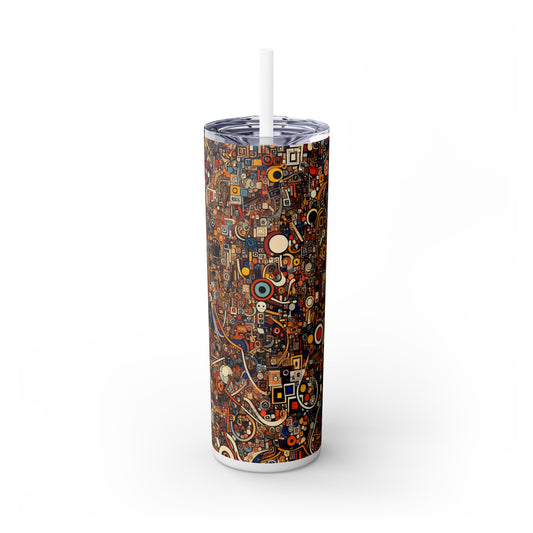 "Dadaist Delirium: A Chaotic Collage Adventure" - The Alien Maars® Skinny Tumbler with Straw 20oz Dadaism