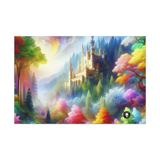 "Glowing Enchantment: The Castle in the Colorful Forest" - The Alien Canva