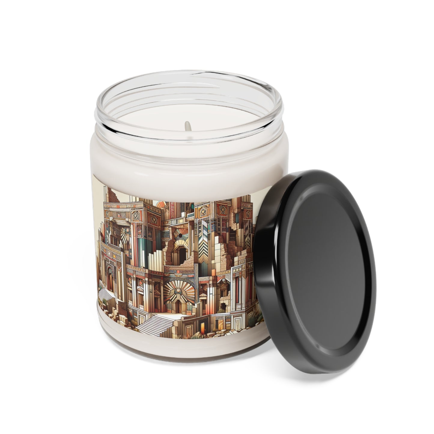 "Deco Ruins: Geometric Art in an Ancient Setting" - The Alien Scented Soy Candle 9oz Art Deco Style