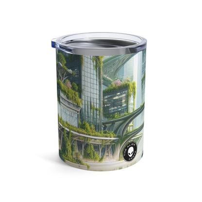 "Nature's Fusion: A Futuristic Cityscape" - The Alien Tumbler 10oz