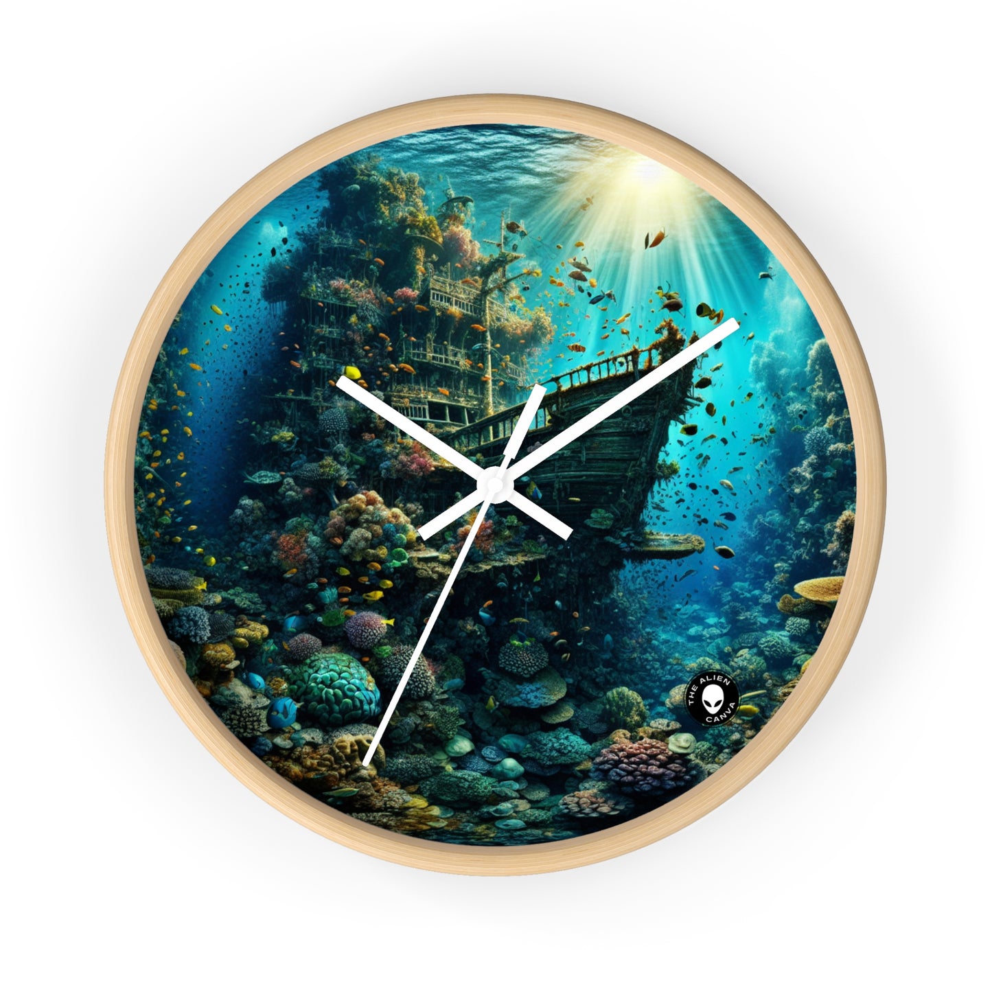 "Whimsical Underwater World" - The Alien Wall Clock