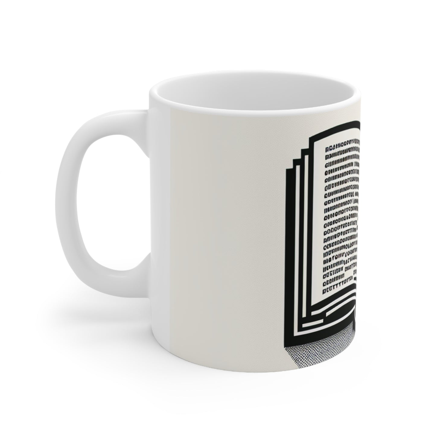 "A Singular Story: Monochrome Typography" - The Alien Ceramic Mug 11oz Minimalism