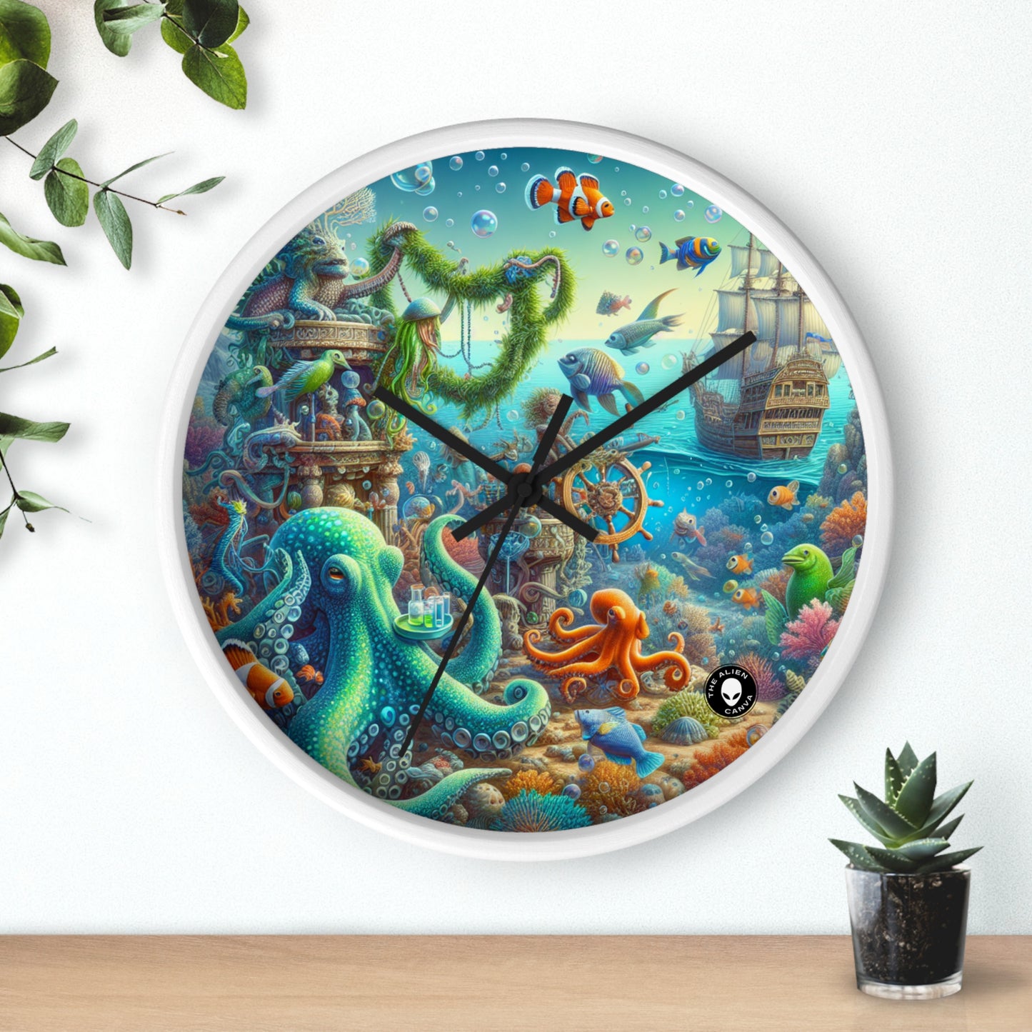 "Fiesta submarina" - El reloj de pared extraterrestre